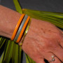 Coffret bougie Fleur de Coton bracelet cuir orange