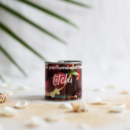 Bougie parfumée artisanale coulée main Litchi 120 gr