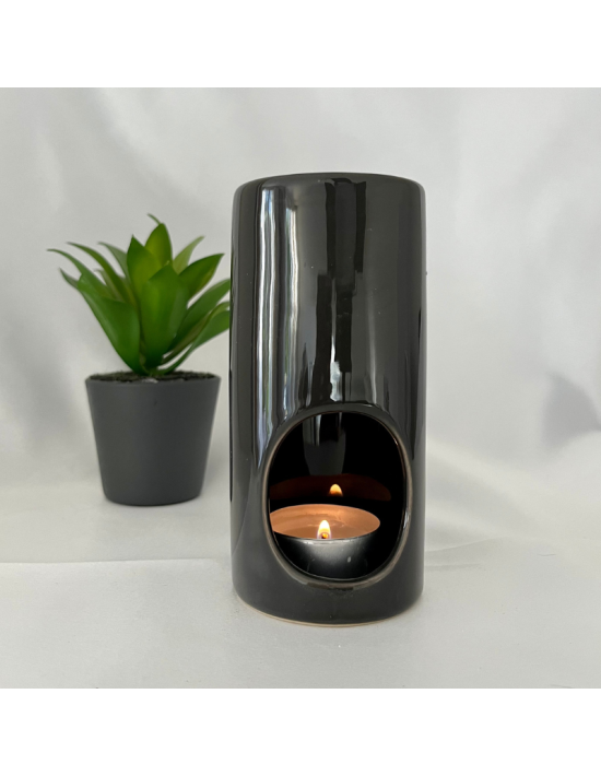 Brûle parfums céramique haut noir huiles essentielles et cires
