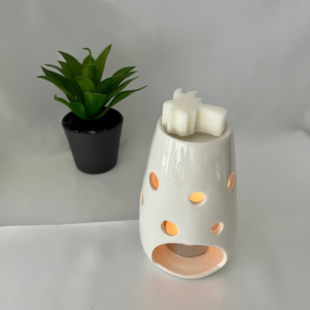 Brule parfum céramique blanc à trou haut