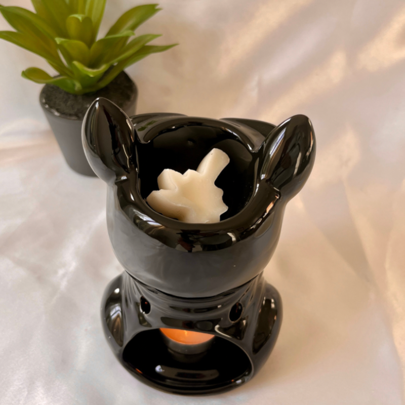 Brûle-parfums bouledogue noir fondants parfumés