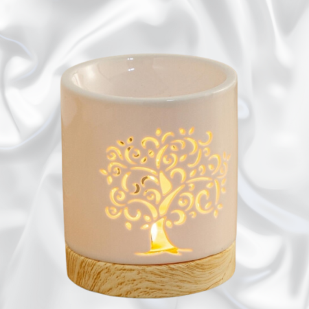 Brûle-parfum arbre de vie bois et céramique