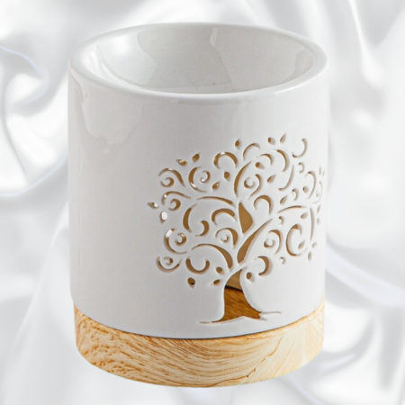 Brûle-parfum arbre de vie bois et céramique