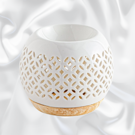 Brûle-parfum TRESSE bois et céramique