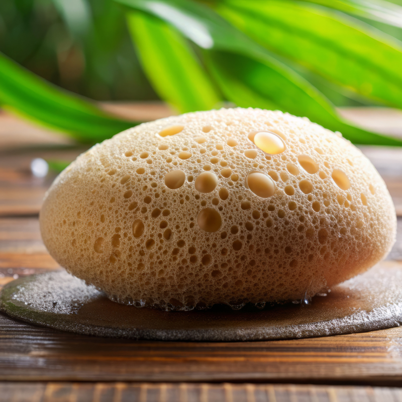 Eponge konjac naturelle mouillée
