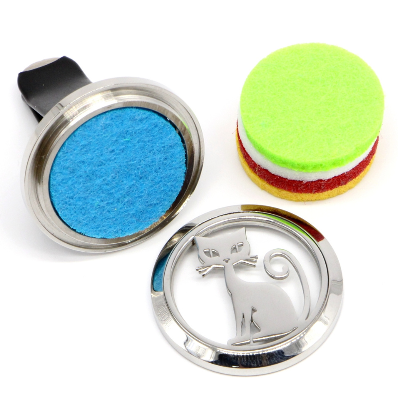 Diffuseur huile essentielle voiture clip CHAT