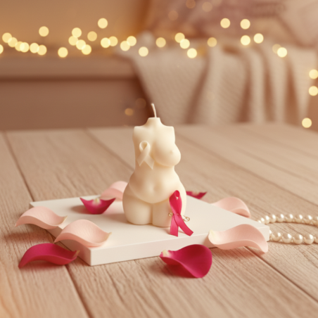 Bougie OCtobre rose décoration curvy