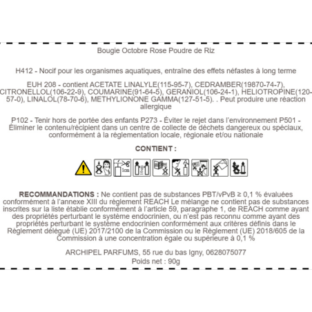 FDS bougie Poudre de riz
