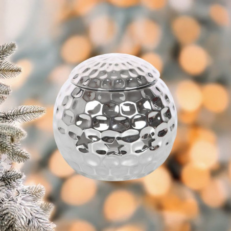 Brûle parfum boule argentée