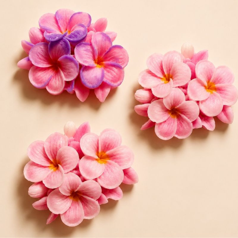 Fondants parfumés en forme de frangipanier rose
