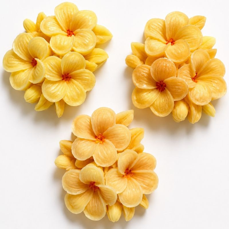 Fondants parfumés en forme de frangipanier jaune
