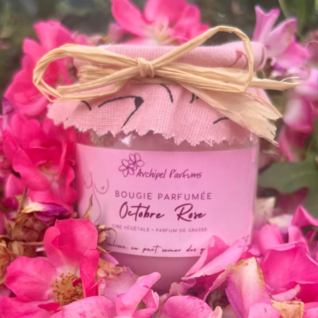 Bougie octobre rose artisanale
