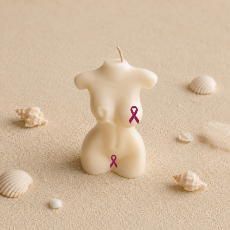 Bougie octobre rose buste goodies