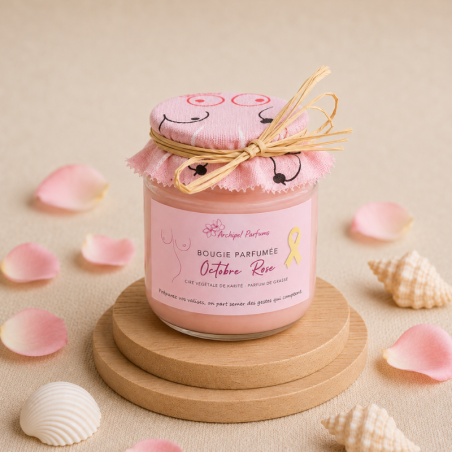 Bougie octobre rose artisanale