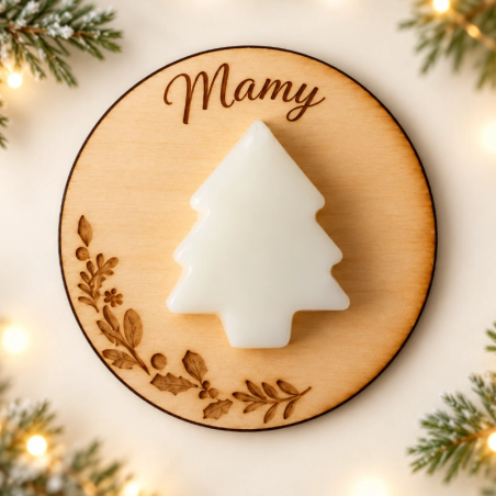 Marque place fondant parfumé personnalisé sapin