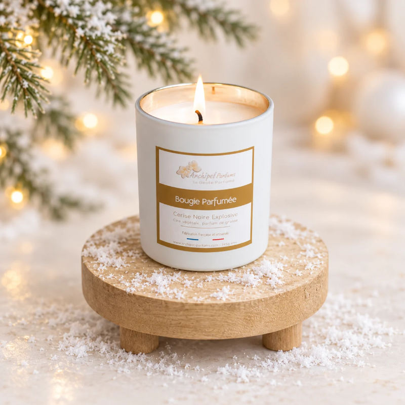 Bougie de noël à la cerise noire